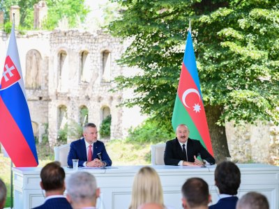 Azərbaycan və Slovakiya prezidentləri mətbuata bəyanatlarla çıxış ediblər