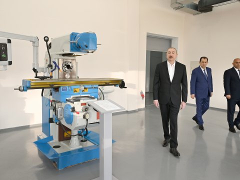 President Ilham Aliyev attended the opening of the Lankaran State Vocational Education Center.