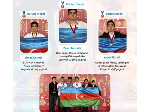 Məktəblilərimiz Beynəlxalq Mendeleyev Olimpiadasında 3 medal qazanıblar