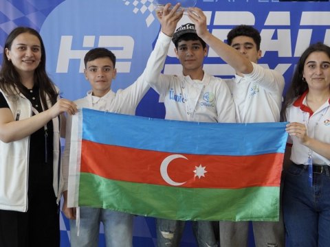Məktəblilər arasında hidrogenlə işləyən avtomobillərin yarışı üzrə seçmə mərhələsi keçirilib