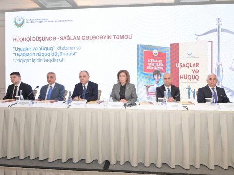Yeniyetmələrin hüquq düşüncəsinə dair tədqiqat və &ldquo;Uşaqlar və hüquq&rdquo; kitabı təqdim olunub