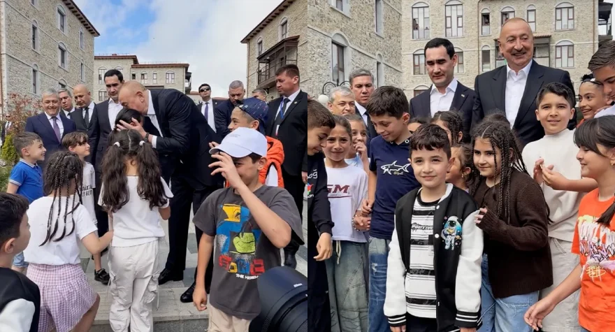 Liderlərin Şuşanın balaca sakinləri ilə səmimi görüşü - FOTOLAR