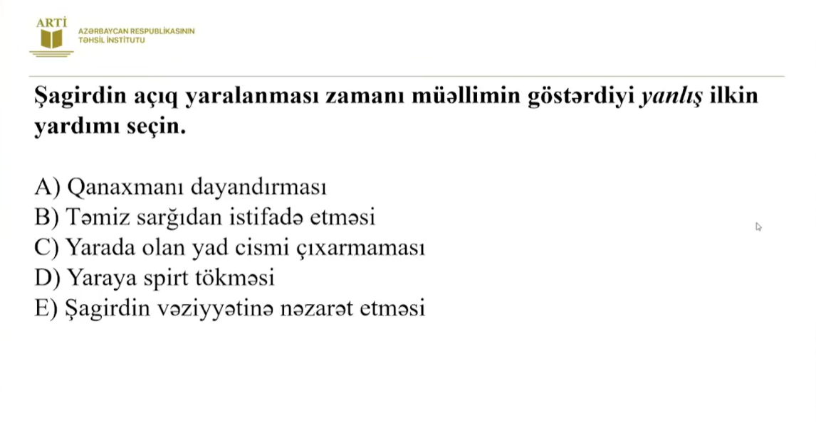 Fiziki tərbiyə fənni üzə sertifikasiyaya hazırlaşanların NƏZƏRİNƏ!
