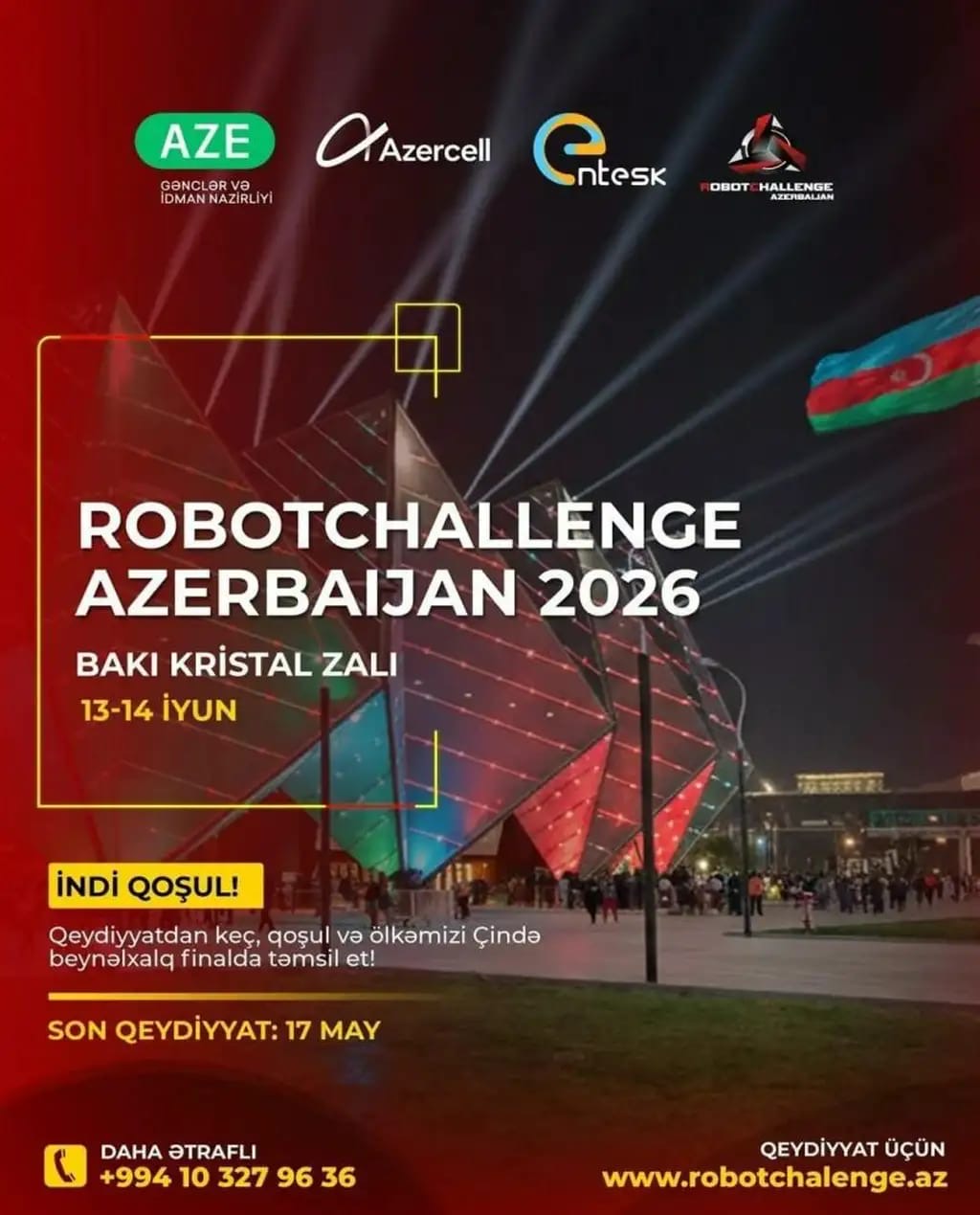 "Robot Challenge Azerbaijan" Yarışması üçün könüllü qeydiyyatı açıqdır