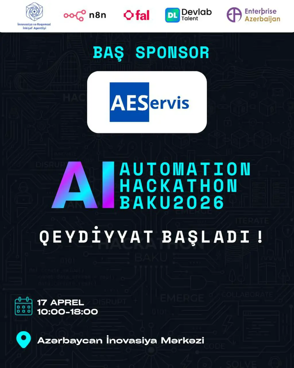 AI Hackathon Baku 2026 üçün müraciətlər&nbsp;AÇIQ ELAN edildi