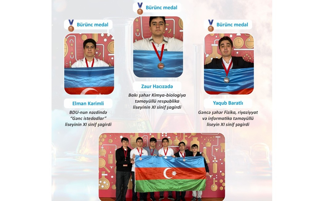 Məktəblilərimiz Beynəlxalq Mendeleyev Olimpiadasında 3 medal qazanıblar