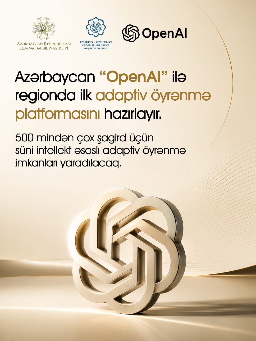 Azərbaycan &ldquo;OpenAI&rdquo; ilə regionda ilk adaptiv öyrənmə platformasının hazırlanmasına başlayır.