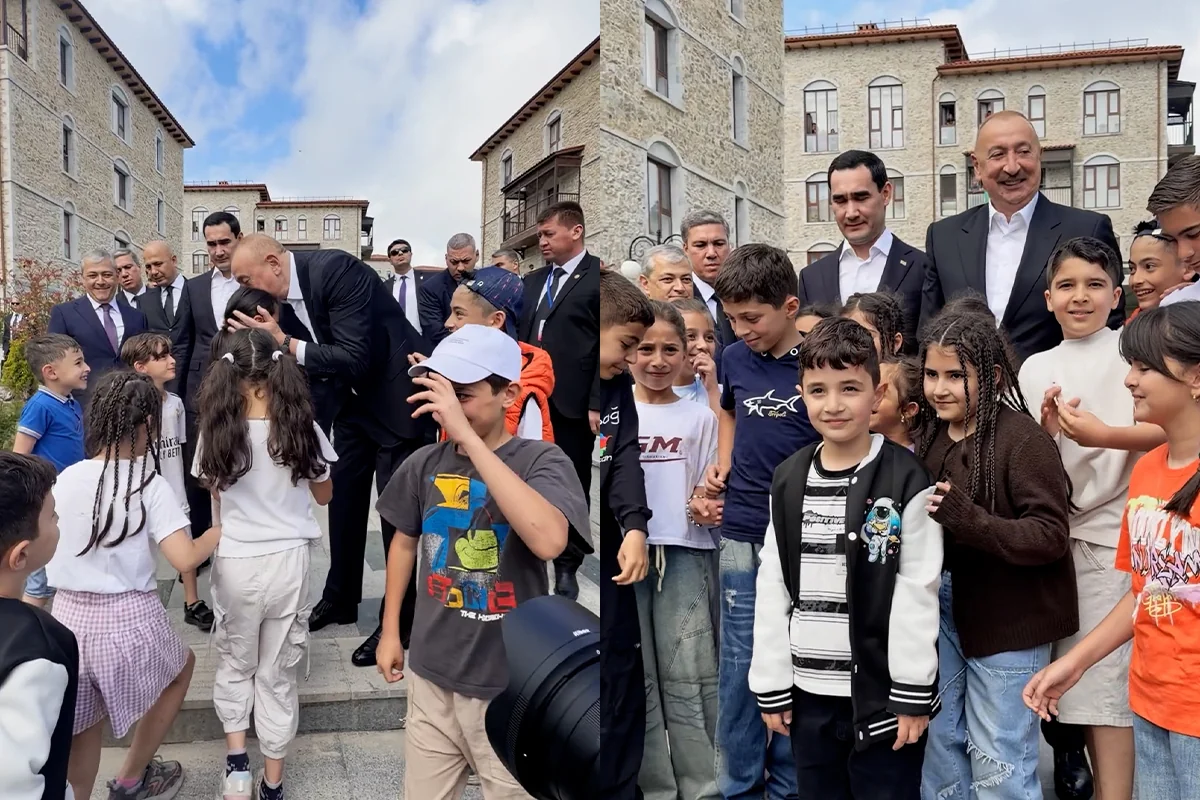 Liderlərin Şuşanın balaca sakinləri ilə səmimi görüşü - FOTOLAR