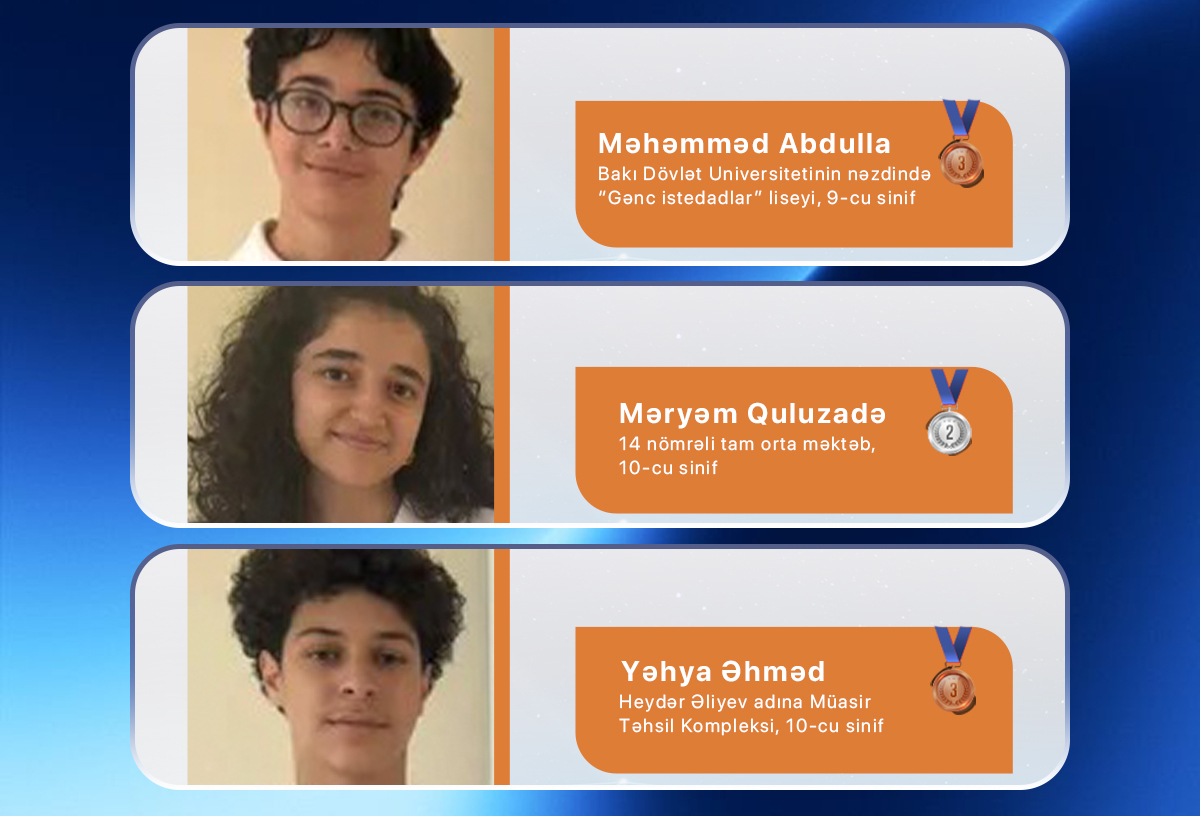 Moskvada keçrilən BEYNƏLXALQ olimpiadadan MEDAL ilə qayıtdılar
