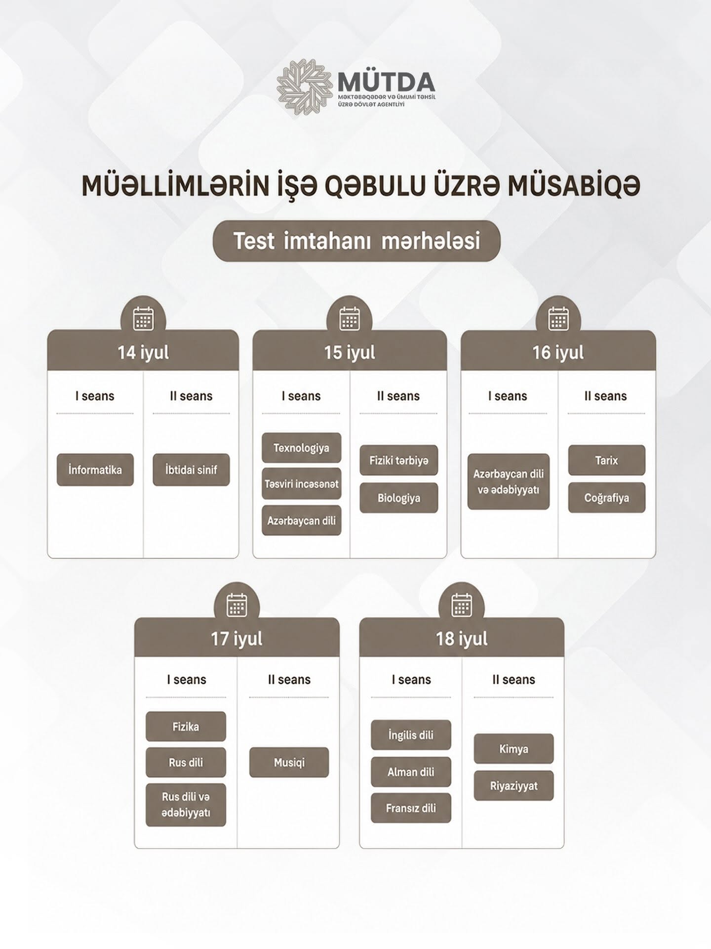 MİQ imtahanının mərhələləri AÇIQLANDI
